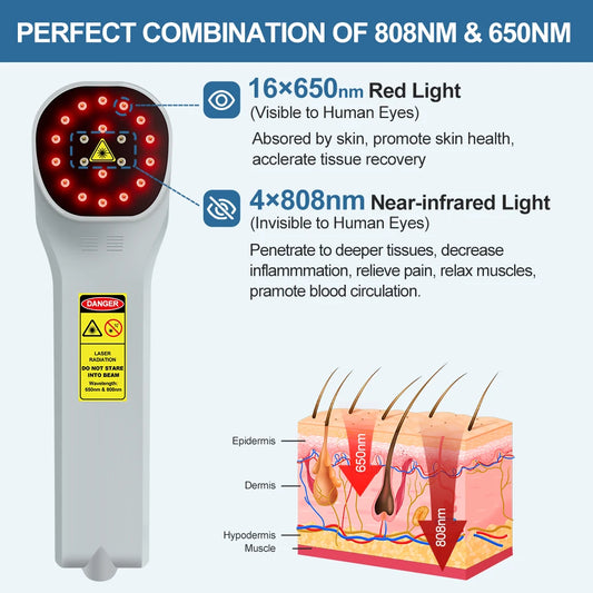 White Portable Pain Relief Cold Laser Machine for Pets