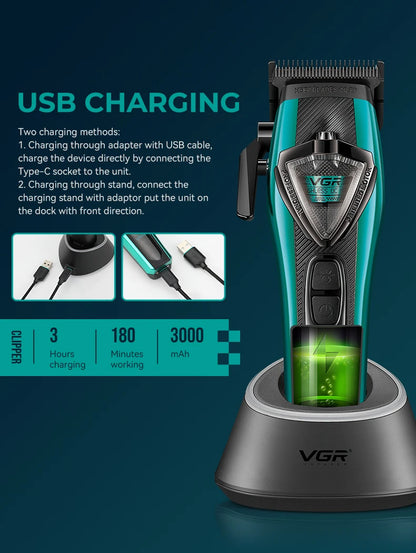 Professional Cordless Hair Clipper LED Display Trimmer