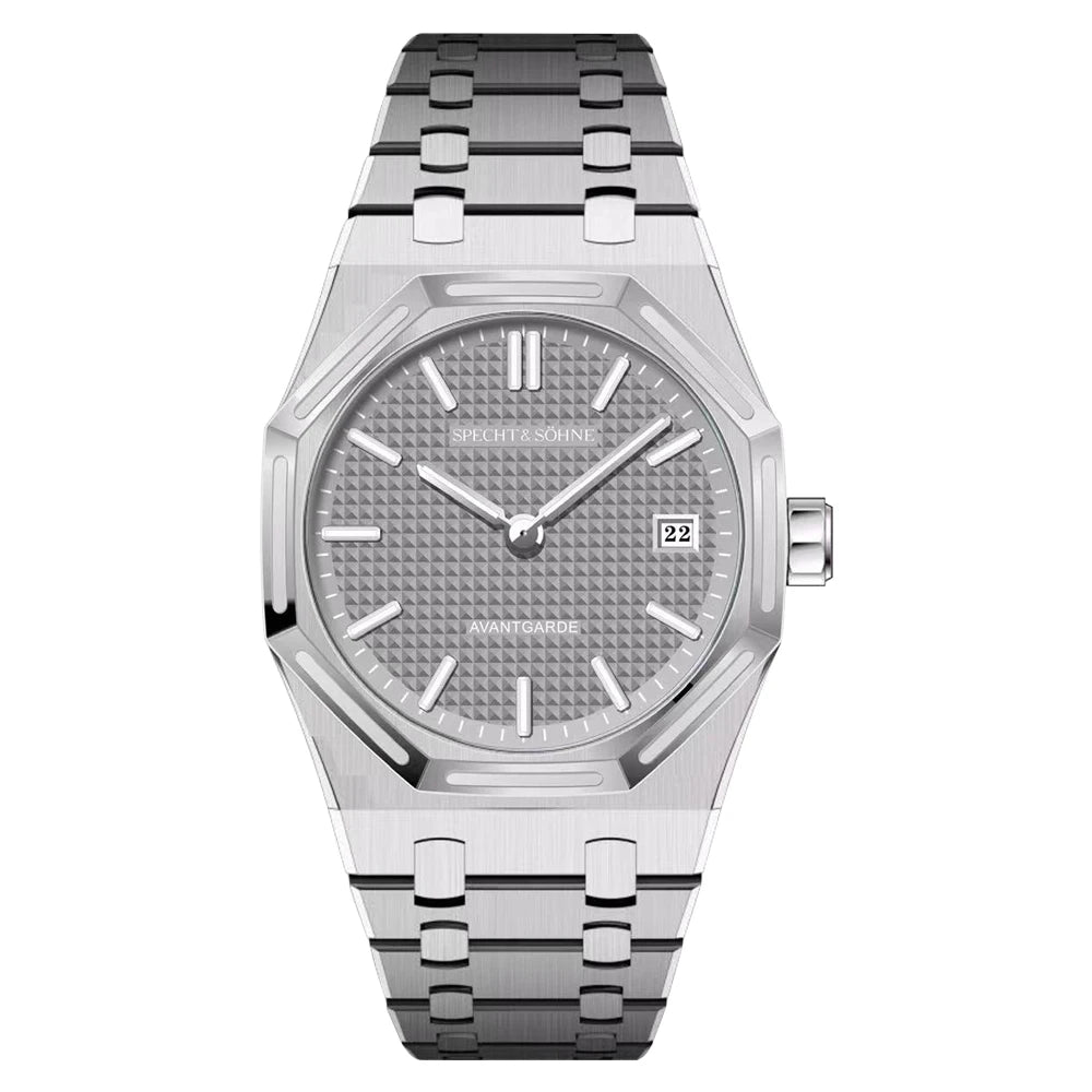 Men’s 38mm Quartz Watch Luminous Dial Sapphire Crystal Grey