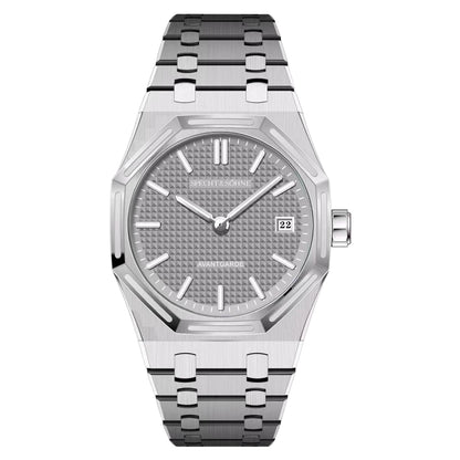 Men’s 38mm Quartz Watch Luminous Dial Sapphire Crystal Grey