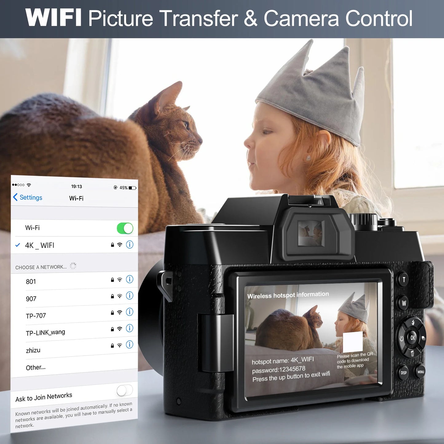 Compact 4K Camera with 48MP and WiFi Features
