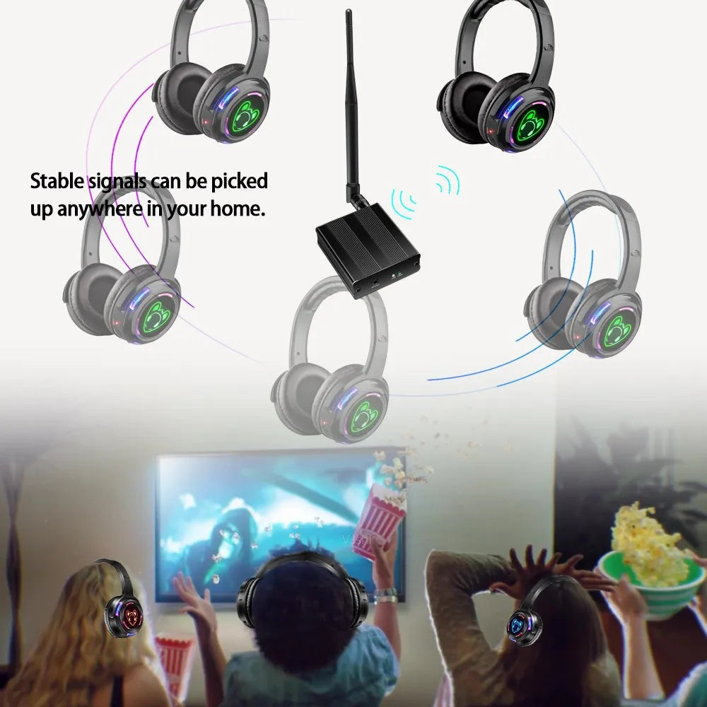 15 Wireless LED Headphones for Multi-Channel Silent Disco