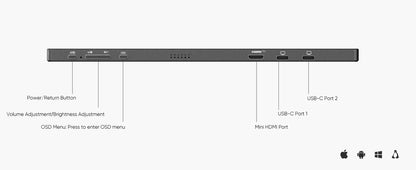 14" Portable 1080P IPS Monitor USB-C HDMI Second Screen