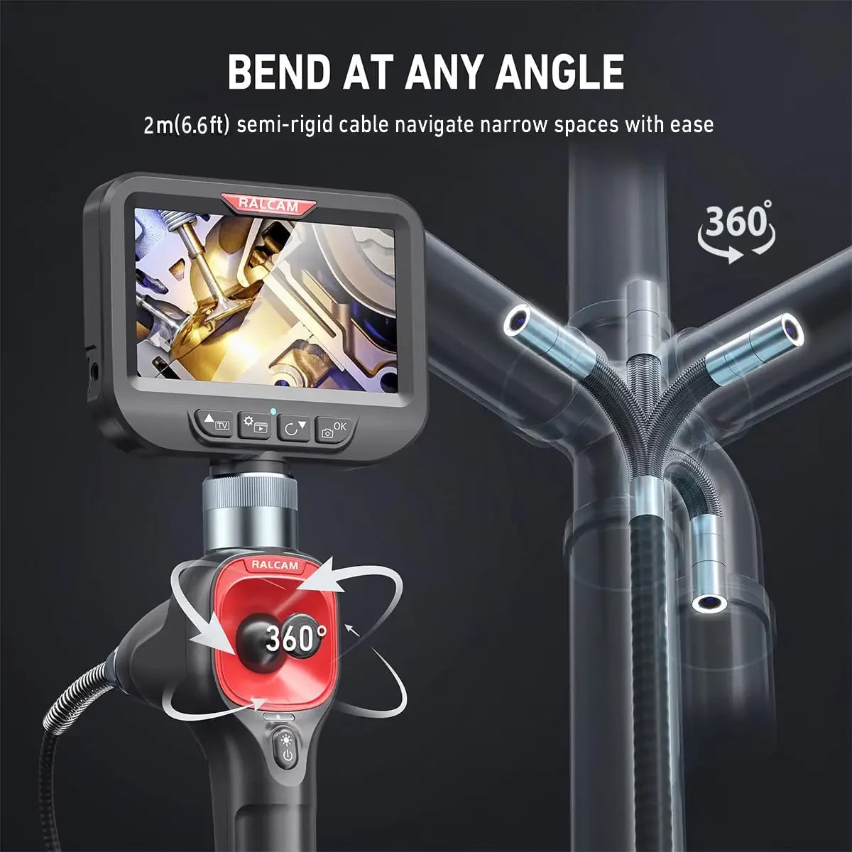 1m Rotating Tip Endoscope for Industrial & DIY Use