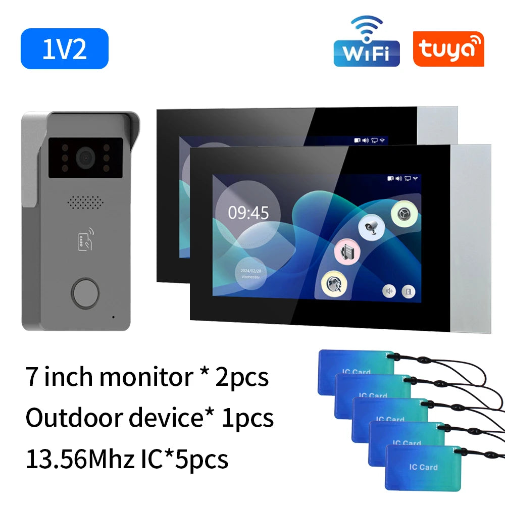 7" 1080P Video Intercom with Wi-Fi & RFID Access