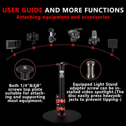 59 Inch Aluminum Video Monopod Stand 10KG Camera Support