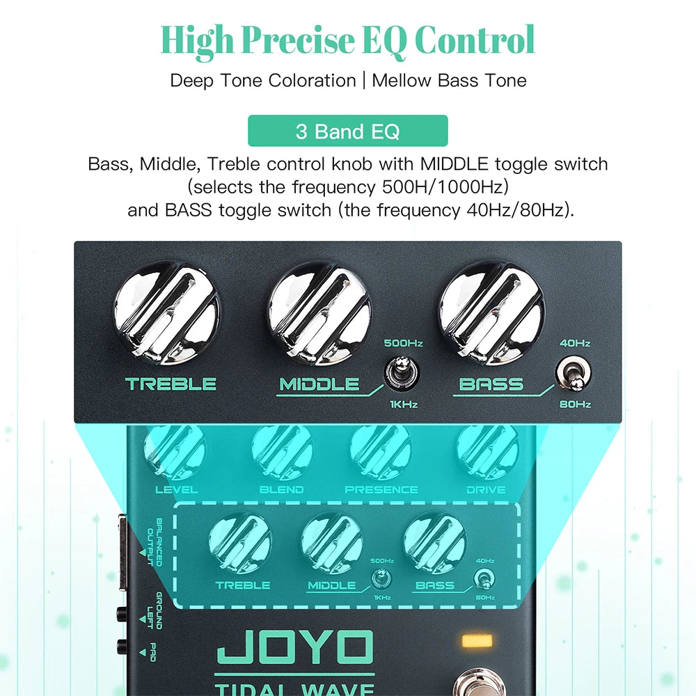 Portable Bass Guitar Pedal Tidal Wave Preamp Effect