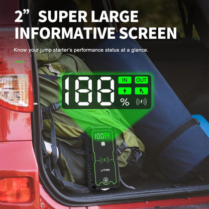 Portable 4000A Car Jump Starter 16000mAh Wireless Charging