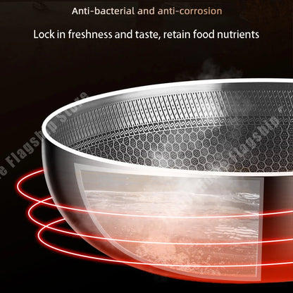 28cm 316 Stainless Steel Honeycomb Non-Stick Frying Pan