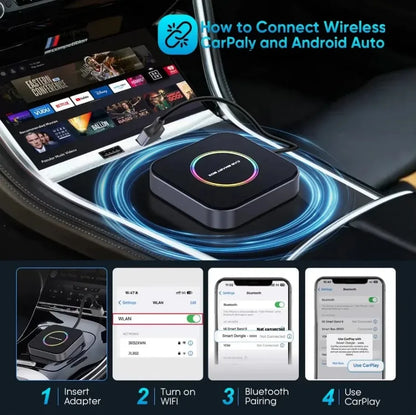 Wireless CarPlay AI Box 4G Android 13 4K Streaming