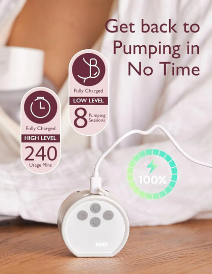 White Wireless Breast Pump with 9 Levels Single Pack