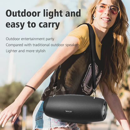Portable Waterproof Wireless Speaker Blue with Strap 40H Playtime