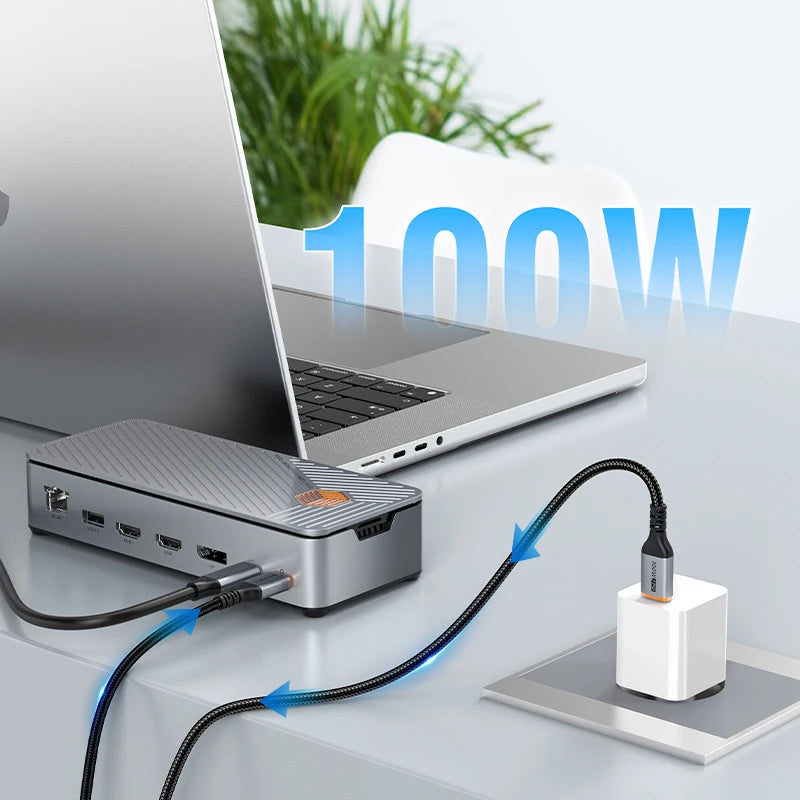 USB-C Docking Station with SSD Enclosure 4K HDMI PD 100W