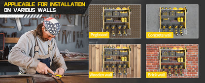 Wall Tool Organizer Pegboard Rack for Power Tools