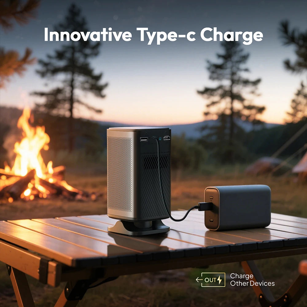 Portable 4K Mini Projector with 3D & Wi-Fi