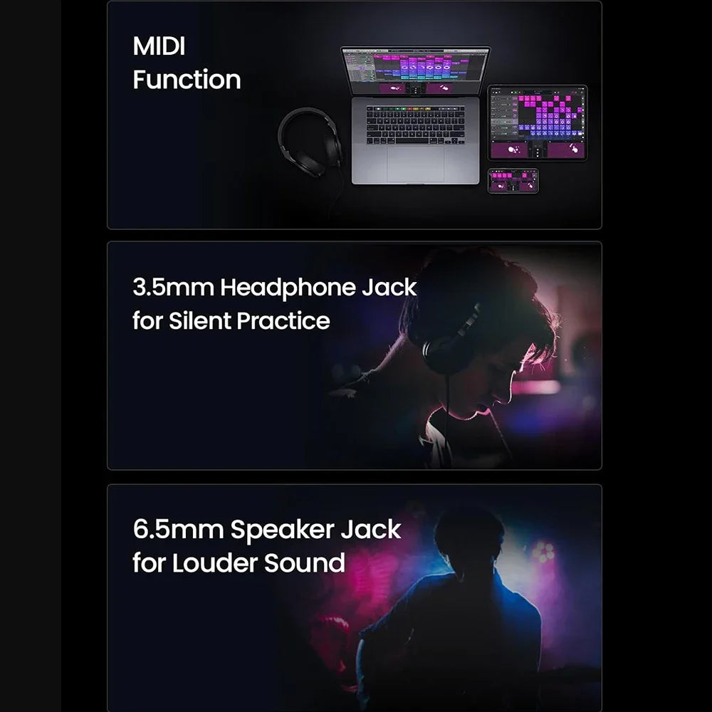 White Guitar Bundle with Bag Speaker & Microphone