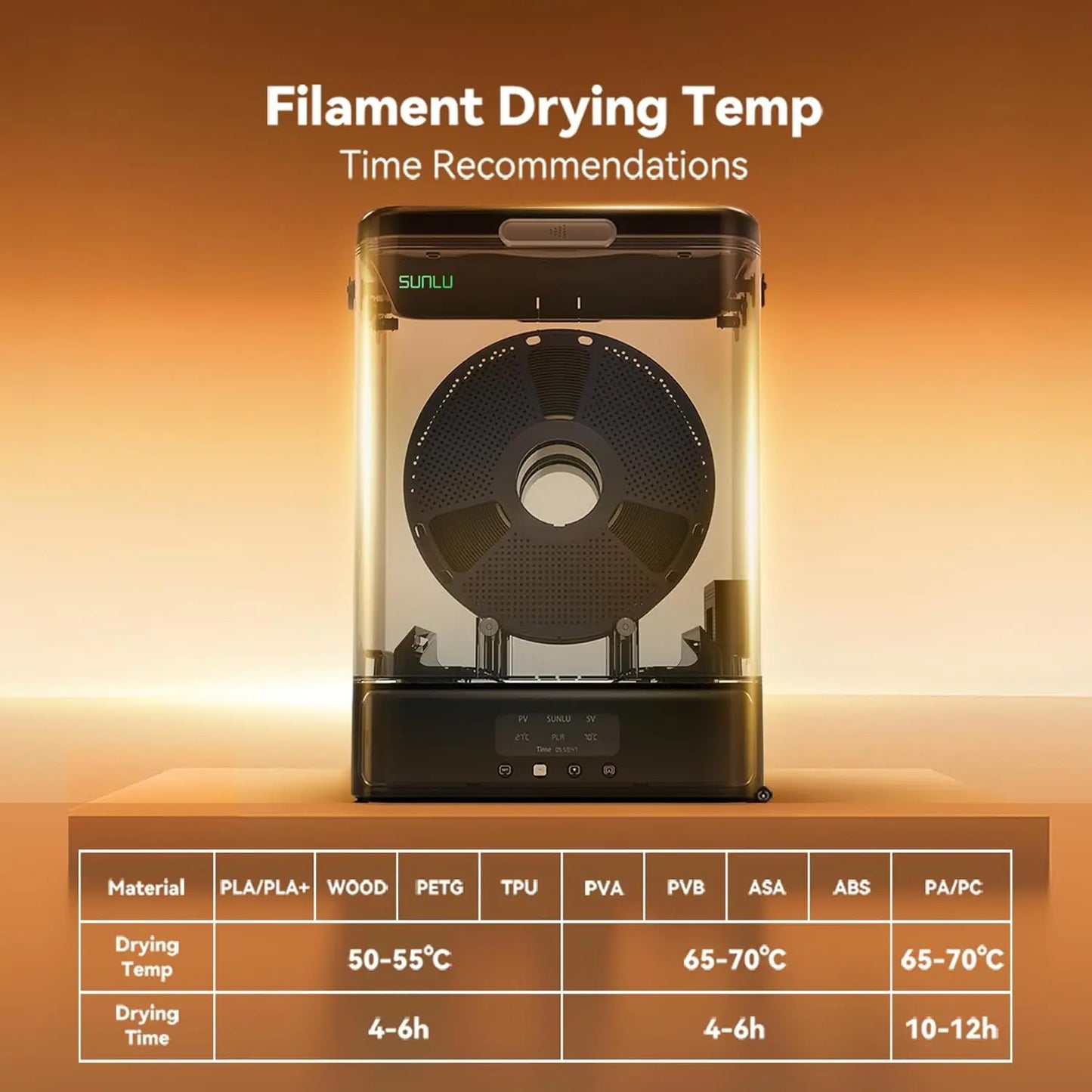 3D Printer Filament Dry Box Smart Temperature Control