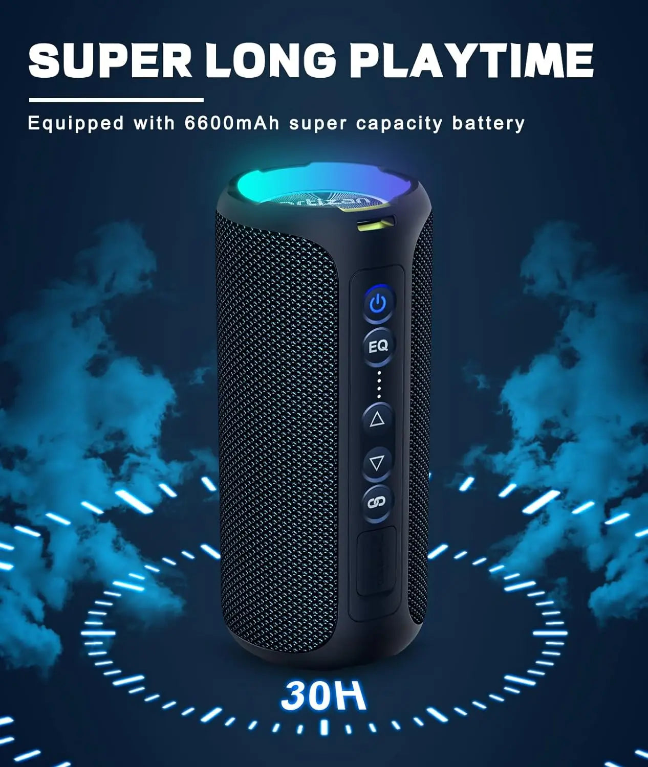 40W Portable Bluetooth Speaker 30Hrs IP7 Waterproof 2 Pack