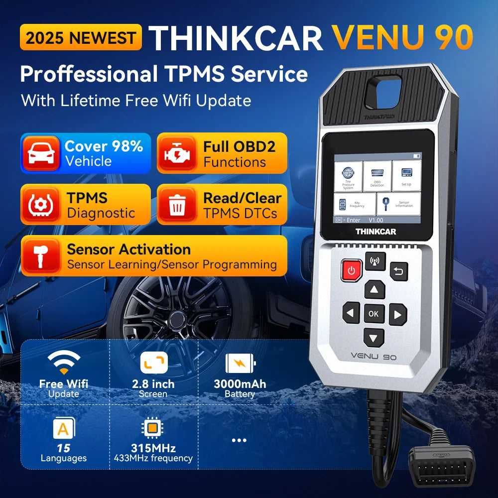 WiFi Car Diagnostic Scanner with Tire Pressure Monitoring Kit
