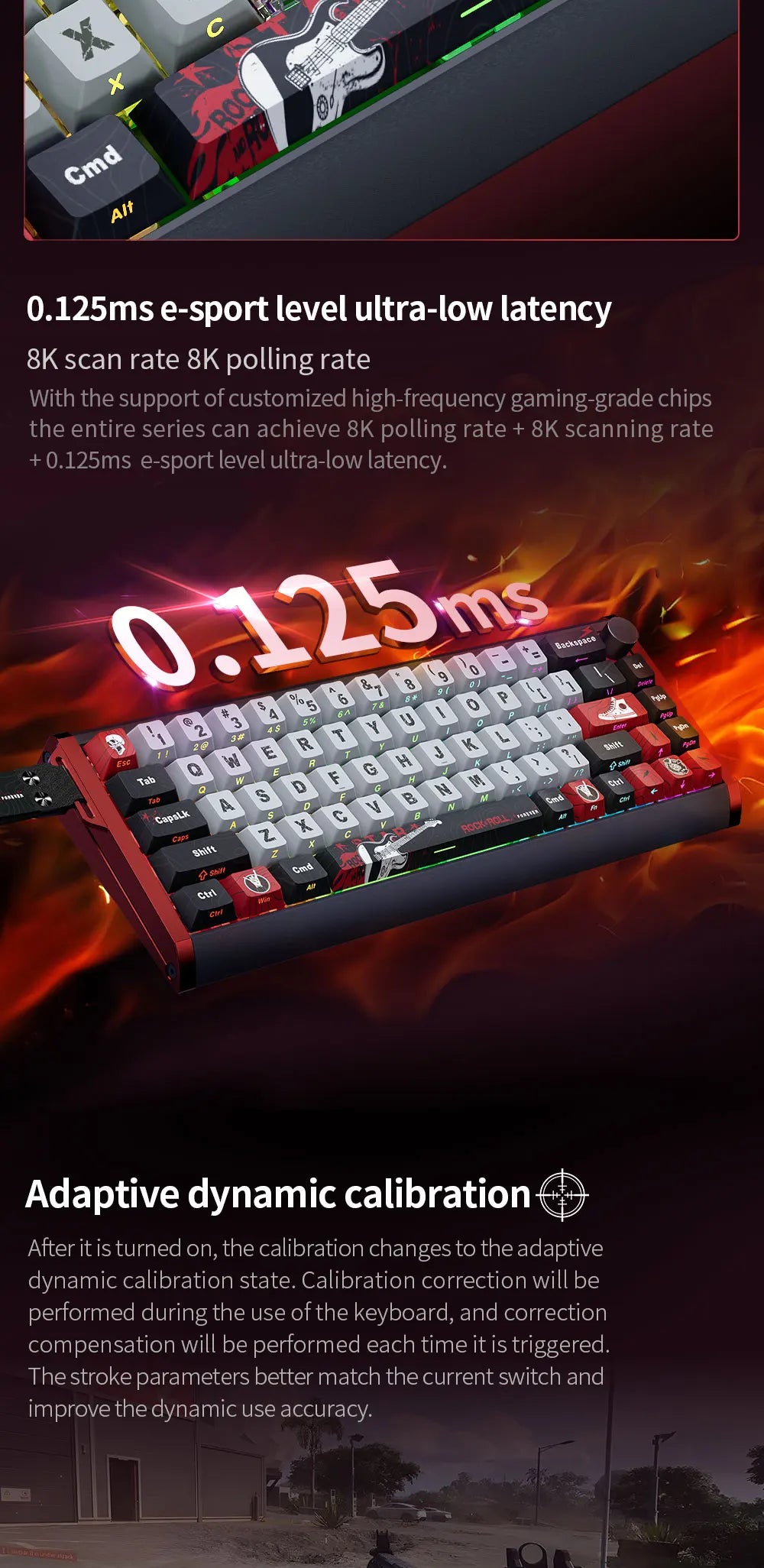 High-Speed GK68 HE RGB Backlit Gaming Keyboard
