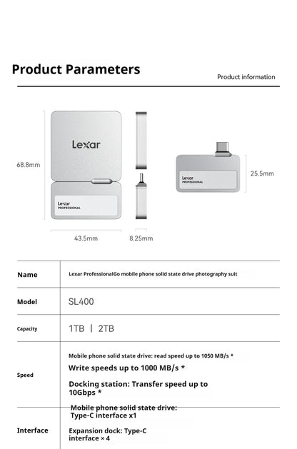 1TB Mobile SSD Black with USB-C High Speed Hub