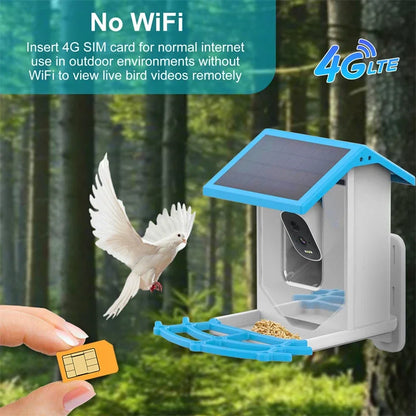 4G Smart Bird Feeder with 2.4K Camera Solar Powered
