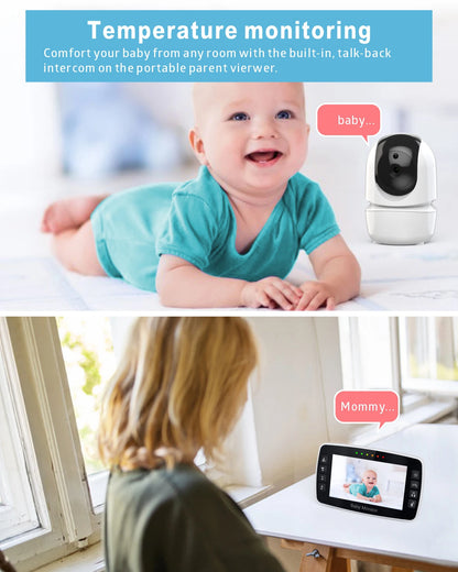 Wireless Baby Monitor Dual Cameras 4.3 Inch Night Vision