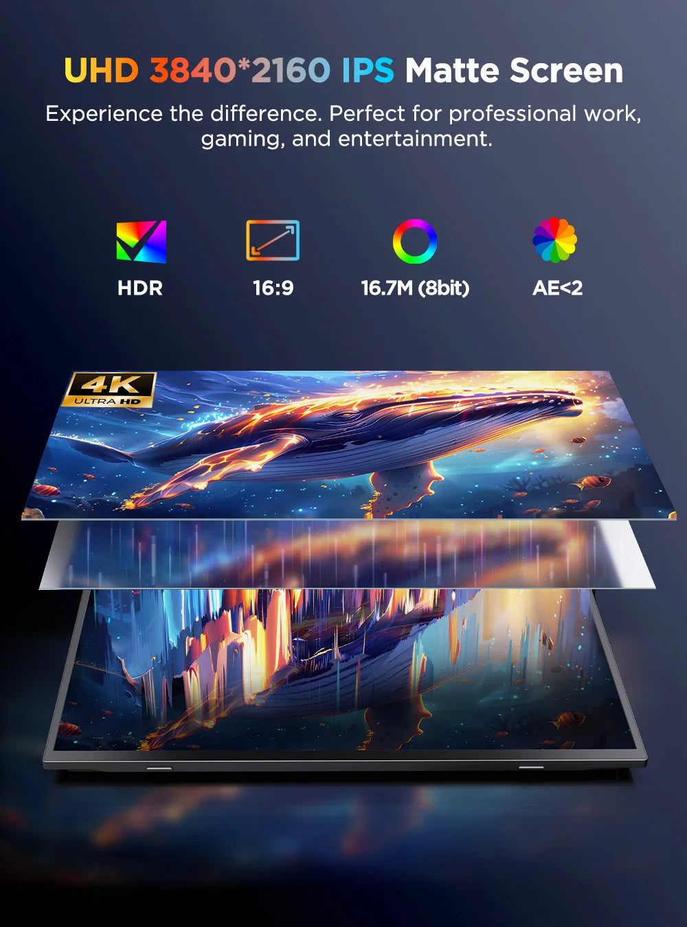 15.7 Inch 4K UHD Portable Monitor 10-Point Touchscreen