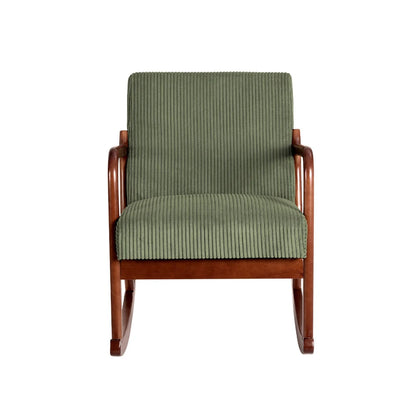 Modern Rocking Armchair with Corduroy Upholstery