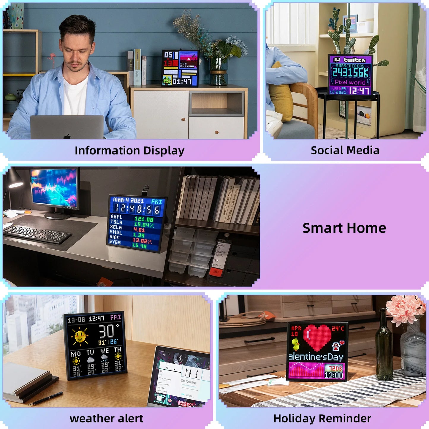WiFi Pixel Art Display Panel with Smart App Control