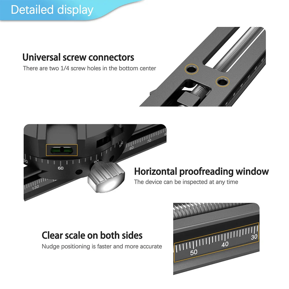 Portable SLR Camera Slider Rail Quick Mount Tripod Plate