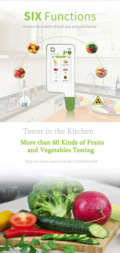 Portable TDS and Radiation Detector for Food Water White