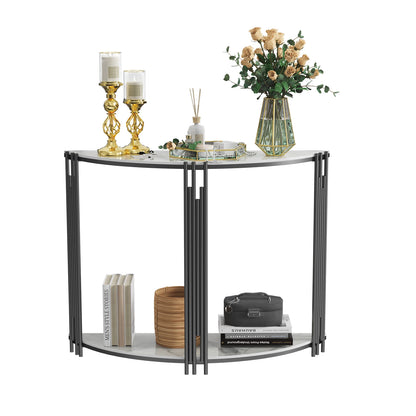 Half Moon Marble Console Table White
