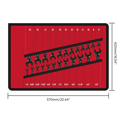 72-Tooth Ratchet Spanners 24PC Black Finish Tool Set