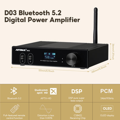 2.1 Channel Subwoofer Amplifier D03 HiFi Audio