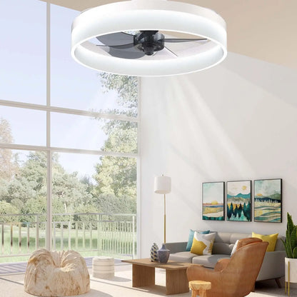 White Ceiling Fan with Light and Remote Control