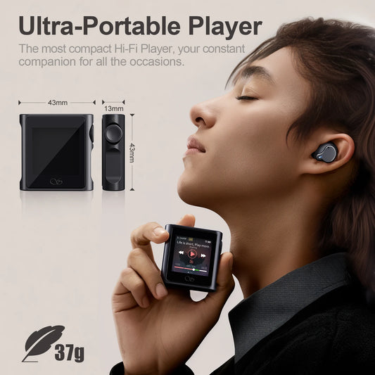Portable Gray Hi Res Music Player with Bluetooth and DAC