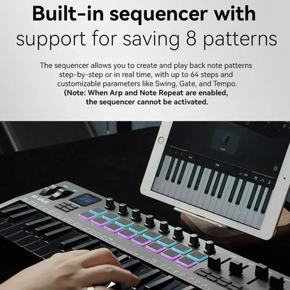 Portable 37-Key MIDI Controller with Synth Engine