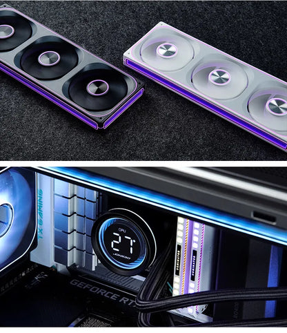 Black 240mm CPU Liquid Cooler with Mirror RGB Fans
