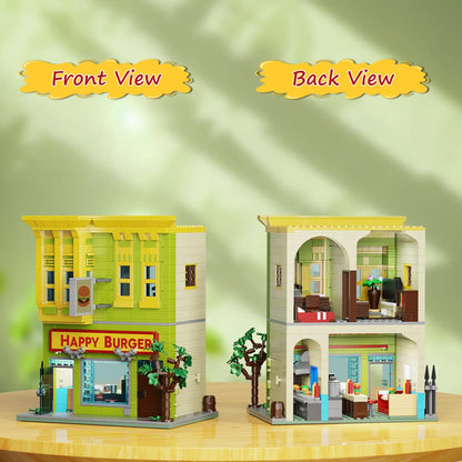 1018-Piece Street View Burgers Store Block Set