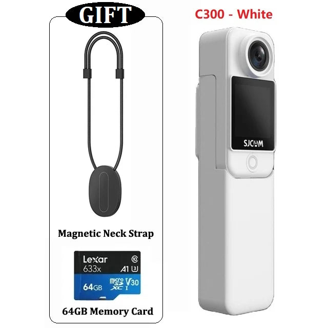 White 4K Sports Camera with Image Stabilization