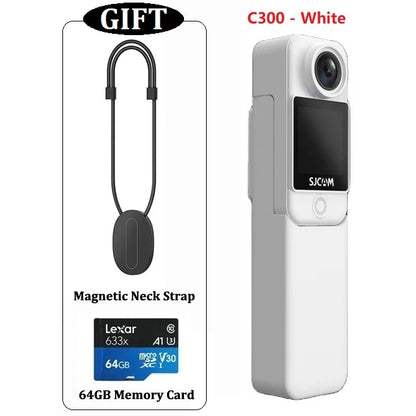 White 4K Sports Camera with Image Stabilization