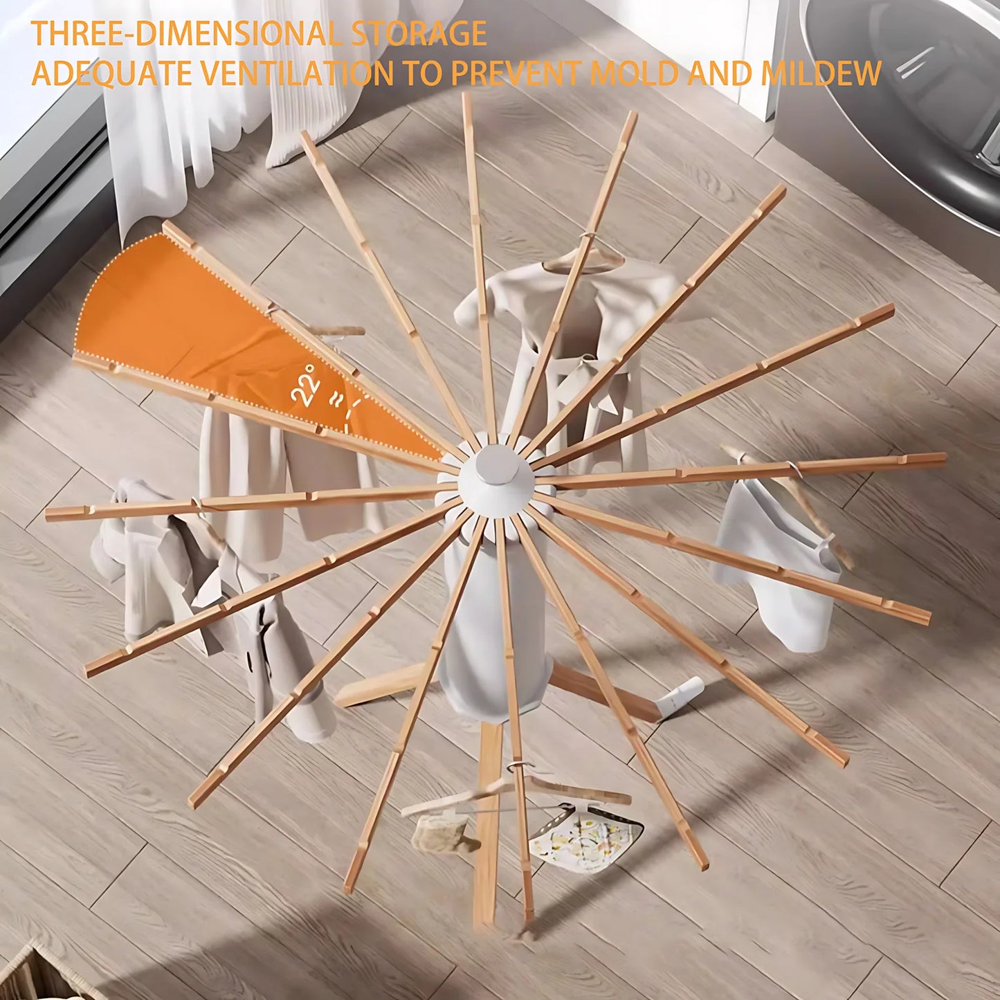 Heavy Duty Foldable Clothes Drying Rack Swivel Tripod Stand