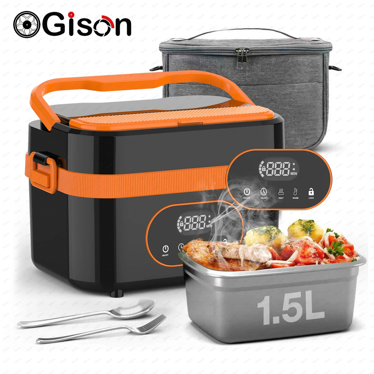 1.5L Electric Heated Lunch Box with LED Display