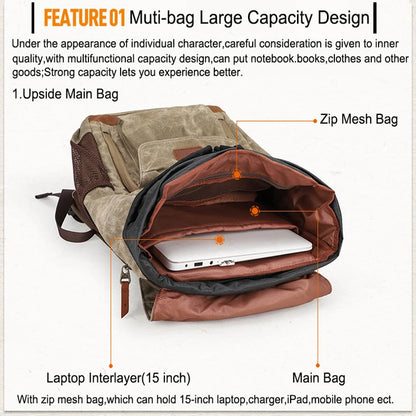 Large Waterproof Camera Backpack with Laptop Compartment