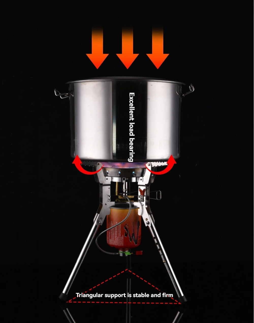 6800W Portable Gas Camping Stove for Outdoor Cooking