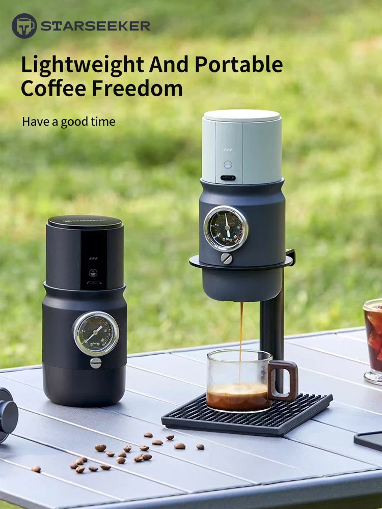 Portable Electric Espresso Machine Travel Coffee Maker Gray