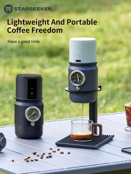 Portable Electric Espresso Machine Travel Coffee Maker Gray