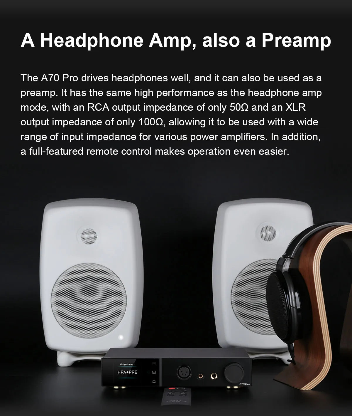 Balanced Headphone Amplifier 17000mW Dual Channel with Remote