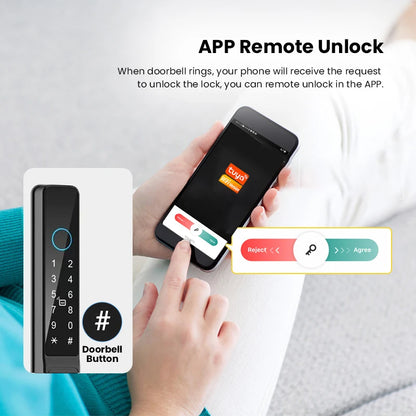 Keyless Sliding Door Lock with Fingerprint & Password